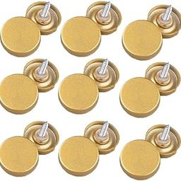 VICTAC Bright Gold Decorative Brass Mirror Cap Cover for Mirror, Sign/Advertising, Name plate Mirror Brass Round Screw Cap Wardrobes Furniture Fittings Pack of 10-image-106
