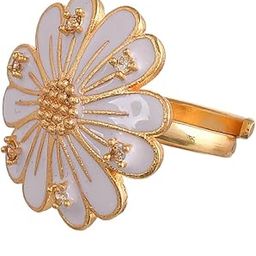 Flower Fantasy Pure Elegance Daisy White Ring|Statement Ring For Women|Ring For Women|Floral|Summer|-image-37