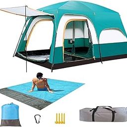 Camping Tent for Adults Waterproof Outdoor Dome Camping Tent for Travel,Picnic,Hiking, Trekking Portable Dome House Tent (Green, L-430 * 305 * 200cm)-image-18
