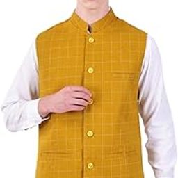 Mens Nehru Jacket Waist Coat | Traditional Nehru Jacket Modi Waistcoat | Check Woolen Nehru Jacke For Men-22