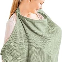 Nursing Cover for Breastfeeding, Feeding Covers for Nursing Mom, Feeding Apron for Mom Breastfeeding Essential Items for New Mothers in Various Scenarios Suitable(75 * 95cm/29.5 * 37.4in)-15