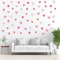 CVANU 4 Sheet of Beautiful Heart Shape Self-Adhesive Vinyl Wall Sticker for Wall Decoration (10.8inchX8.4inch)_S352-image-51
