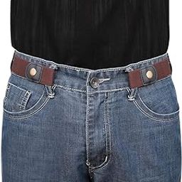 No Buckle Invisible Elastic Belt for Men/Women Brown, Fits waist 24-35in-22