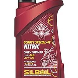 SILBOIL SCOOTY SPECIAL 4T- NITRIC 10W-30 (API: SM) (JASO: MB) High Performance Synthetic Blend Engine Oil (800 ml, Pack of 1)-image-49