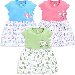 Girl's Cotton A-Line Knee-Length H/S Frock (905366_Multicolour-8_6 to 12 Months)-image-16