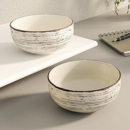 The Earth Store Brown Spiral 500ML Ceramic Bowl Set of 2 Dishwasher & Microwave Safe Bowl for Serving Snacks, Rice, Dal, Fruits, Salad | Perfect for Christmas Gift | New Year Gift & Daily Use-28