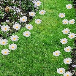 HEAVENGLOW 10x Daisy Flower Stakes Spring Autumn Outdoor Decorative for Patio Yard Path-image-19