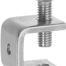 NISTECH Steel C Clamps Mini Desk Clamp Stainless 0.79" Wide Jaw Opening Small Metal U Clamp for Woodworking Welding Building Household Mounting-image-99