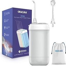 ORACURA® OC180 LITE Compact PLUS Water Flosser® | 365 Days Warranty | 4 Vibrant Colors | 4 Modes & 8 Adjustable Water Pressure Settings | 180 ml Tank Capacity | IPX7 Waterproof | Phone Size-Blue-Grey-image-4