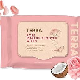 Terra Rose Makeup Remover Wipes - Gentle Skin Cleansing & Moisturizing Facial Wipes for All Skin Types, Rose-Infused Makeup Remover Wet Wipes, Alcohol-Free & No Harsh Chemicals - 24 Count (Pack of 1)-image-19