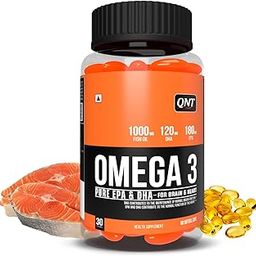 QNT Omega 3 1000mg 60 Softgels | with 180 mg EPA & 120 mg DHA | Nordic Island fish oil | Helps Improve Brain & Heart function-0