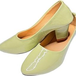 Women's Patent Block Heel Pumps – Closed Toe Slip-On Dress Shoes | Stylish Mint Green Block Heels.-image-93