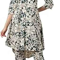 Pure Cotton A-Line Co-ord Set for Women | Floral Print Up & Down Cotton Cord Set-image-21