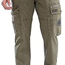 Khaki Regular Fit Cargo for Men-picture-36