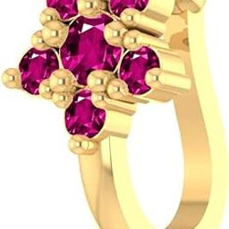 FASHIONS Traditional Full Ruby Stone Clip on Without Piercing Nose Pin Pressing Type Nosering for Women & Girls-image-39