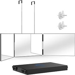 Flipco Three-Sided Mirror, 360° Adjustable Angle, Adjustable Height, Foldable, Three-Dimensional Mirror, Wide Viewing Angle, Self-Cut Mirror, Foldable, 3-Way Mirror, Vanity Mirror, Three-Sided Mirror-picture-39