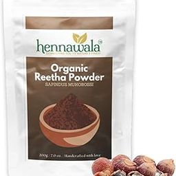 Hennawala 100% Pure & Organic Reetha/Soapnut Powder for Hair | Sapindus mukorossi (200g)-46