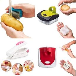 EZYHOME Portable Handheld Mini Heat Sealing Machine Sealer, Palm Peeler Vegetable Fruit & Palm Potato Fruit Vegetable Cleaning Brush Easy Cleaning Carrot Ginger (S_P_B)-image-107