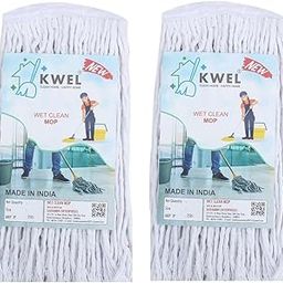 KWEL Super Water Absorption Cotton Wet Mop for Floor Cleanning Refill Home Office Use (250 Gm) Pack of 2-image-52