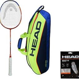 HEAD AIRFLOW 2000 BADMINTON RACKET WITH KITBAG XENON 600 AND BOAST 65 BADMINTON STRING ORANGE-14