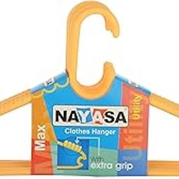 Nayasa Plastic Set Of 6 Hangers | Cloth Hanger | Dress Hangers | Yellow-28