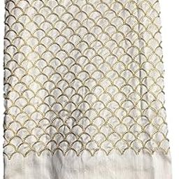 Women Blouse Piece (Unstitched) Super Heavy Embroidery Golden Work1Mtr Blouse matrials-image-4
