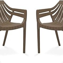 Oaknest Unboxing Furniture Supreme Spectrum Plastic Chair| Oversized Chair For Living Room/Garden And Bedroom Set| Weight Bearing Capacity 150 Kg| 6 Months Warranty* (Dark Beige)| Set Of 2 Piece-image-77