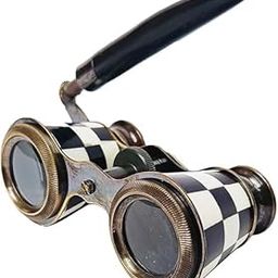 SwiftBuyMart 2.5 Inches Opera Glasses Binocular for Adults- Captain's Mother of Pearl Solid Brass Opera Binoculars with Handle -Pocket Size Handel Binoculars for Kids, Bird Watching, Hunting-image-56