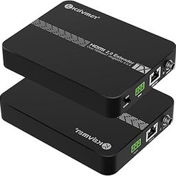 HDMI Extender KAIVMAN 4K HDMI Over Ethernet Extender Balun 4K60Hz 4:4:4, UltraHD HDMI Extender Over Cat5E/Cat6 with Loot Out, Supports BI-Directional IR POC RS232 & EDID-38