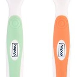 Hopop Tongue Cleaner for Baby | Rounded Edges Baby Oral Cleaner Toothbrush | 100% Safe Kids Tongue Cleaner | Suitable from 3+ Months | Pack of 2 | Green & Orange-picture-32