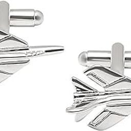Shining Jewel Elegant Fancy and Designer Silver Plated Fighter Aeroplane Jet Design Cufflinks For Men (SJ_7195)-picture-19