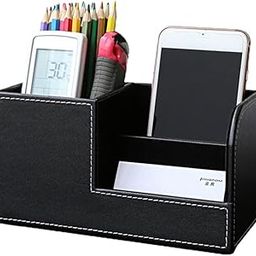 Lina Trading Leather Office Desk Organizer Multi-functional Stationery Box Holder Black (60009793KSH)-picture-28