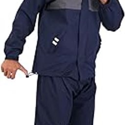 VARSHA Rain coat Men Waterproof with Attached Hood and Pant,Men Rain coat for Bike Riders & Outdoor travel,Rainwear for men(V-10) (IN, Alpha, 2XL, Regular, Navy Blue & Grey)-12
