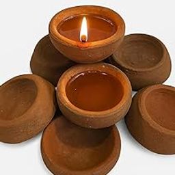 PavitraKart India Natural Clay Traditional Diwali Ke Diye | Earthen Clay Diya | Mitti Ka Diye | Diyas for Pooja | Multipurpose Diya | Pooja Items (Set of 6)-image-2
