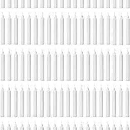 Plain Stick Candles for Home Decor, Birthday, Diwali, Party Candle (White, Pack of 100)_419-30