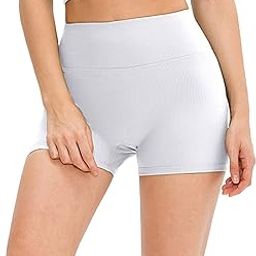 Women's Seamless Nude Feel High Waist Ribbed Biker Shorts Tummy Control Slimming Workout Athletic Shorts for Running-image-62