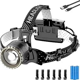 LEKIA Head Torch USB Rechargeable, Super Bright 90000LM 4 Modes Headlamp with Sensor Function, Long Battery Life, IP65 Waterproof Zoom LED Head Lamp 90°Angle Adjustable for Outdoor Camping Running-image-41