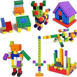 Navnirmiti Eduquality Foundation Jodo Block Pack 100 in 10 Colours (Multicolour). 2CM Size | 100 Interlocking Counting Cubes | Linking Cubes | Snap Cubes Set of 100 with Activity Booklet-image-74