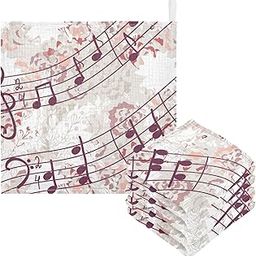 WIFIU Muslin Cloths for Boys and Girls - Musical Notes Design Soft Absorbent Face Cloths 12 x 12 Inches Pack of 3-image-19