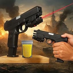 GRAPHENE Pubg Mouser Gun Toy 500 Bullets Air Soft Gun Toy for Kids Boys Laser Light Long Range Pistol Army Police Guns Military 6mm BB Bullet Not for Kids Below 14 Years Best Gift for Children-32