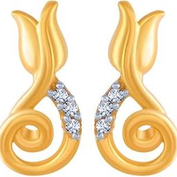 p.c. chandra jewellers 14k (585) Yellow Gold and American Diamond Stud Earrings for Women-picture-26