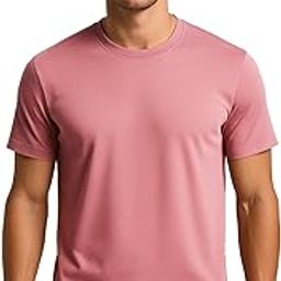 Plain Bamboo Cotton Half Sleeve Round Neck T-Shirt - Ultra Soft, Breathable & Eco-Friendly Casual Wear Tshirt for Men-image-31