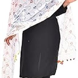 Nakoda Creation Pure Cotton Printed Women Dupatta (Cotton Printed Dupatta Multi Pompom_Flower)-picture-0