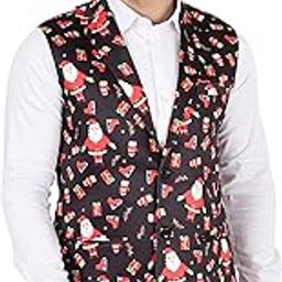 Men's Polyester Cotton Christmas Jacket Vest Waistcoat-image-88