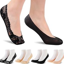 4 Pairs Women No Show Socks Non Slip Low Cut Socks Boat Socks Hidden Liner Ankle Socks Invisible Socks for Women Sneakers-picture-29