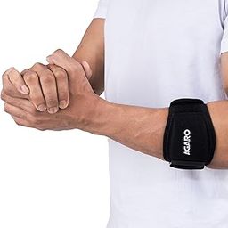 AGARO Tennis Elbow Support, For Pain Relief, Adjustable with Compression Pad, Elbow Support Strap for Gym, Ideal for Men & Women, Weightlifting, Volleyball & Other Sports, Universal Size, Black-16