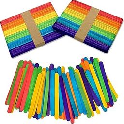Eclet 100 Colour Wooden Craft Stick Premium Natural Wooden Piece Ice Cream Sticks-13