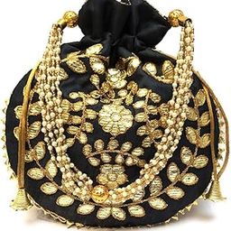 Potli Bag Jewelry Coin Pouch Potli Bag Gota Patti Work, Return Gifts for Baby Shower, Indian Potli Purse for Women, Ethnic Shagun Potli Pouches Handbag for Women & Girls-image-49
