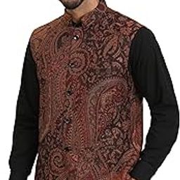 Mens Woven Jacquard Structured Waistcoat, Slim Fit, Royal Black-image-45