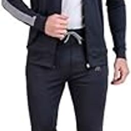 Men's Black Track Suit – Comfortable Athletic Wear | Trendy Full Sleeve Jacket & Joggers Set-image-6